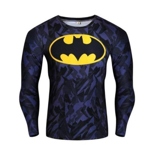 Batman Yellow Logo 3D Printed Batman Long Sleeve Shirt