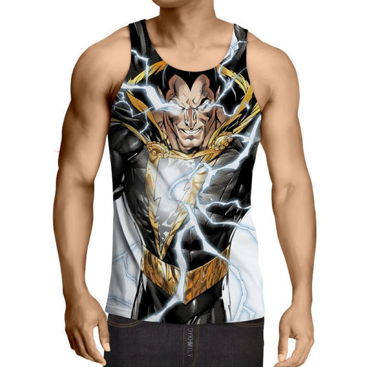 Shazam Black & Gold Shazam 3D Printed Tank Top