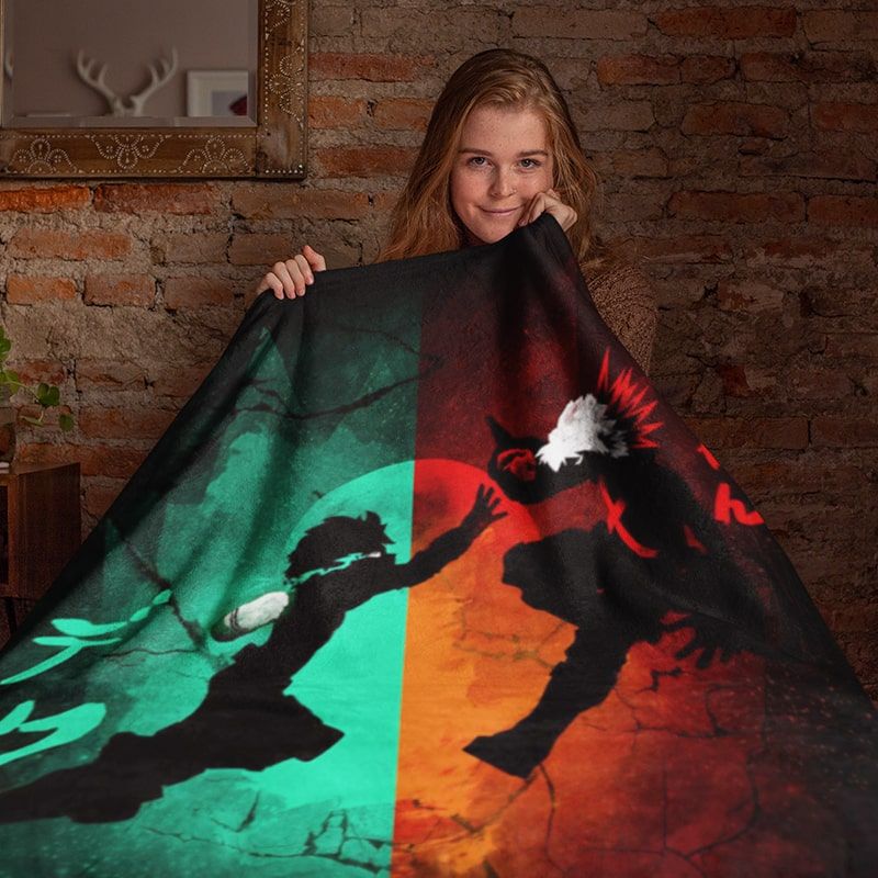 Bokugo Deku Fight Color Crossover My Hero Academia Blanket-My Hero Academia-Blanket,My Hero Academia,My Hero Academia Blanket