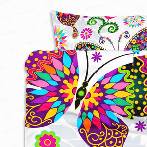 Butterfly Floral Blend Comforter Set Bedding