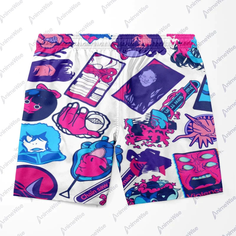 Chainsaw Anime Devils All Over Brushed Pochita Shorts
