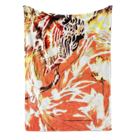 Chainsaw Man All Over Fire Embossed Throw Blanket