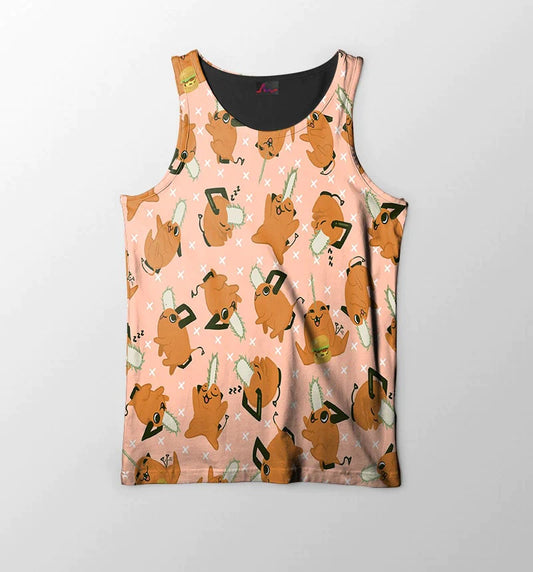 Chainsaw Devil Pochita  Minions Embossed Chainsaw Man Tank Top