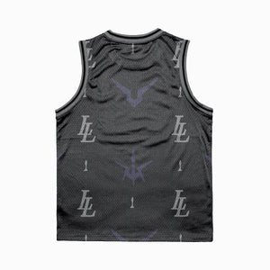 Black Demon King Lalouch Emblem Brushed Basketball Jersey