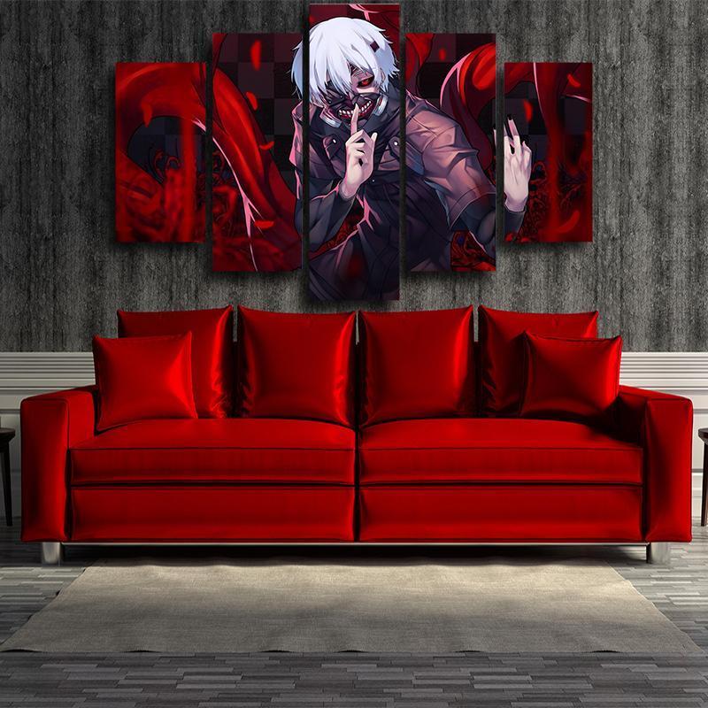 Cool Red & Black Kaneki Ken Anime Canvas
