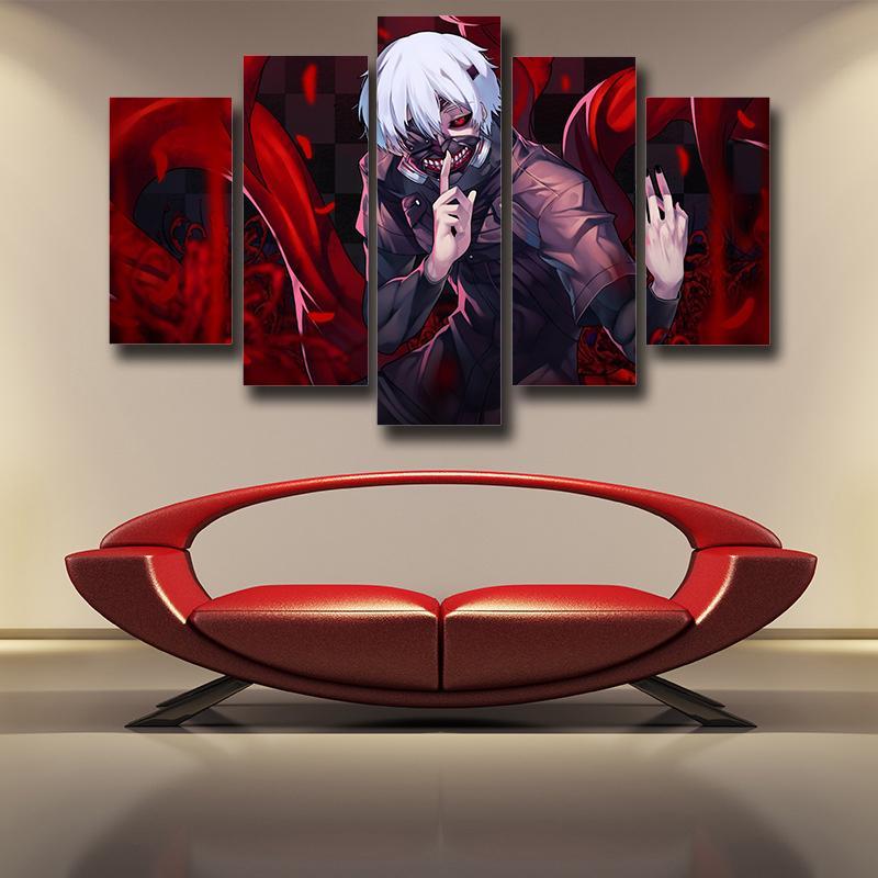 Cool Red & Black Kaneki Ken Anime Canvas