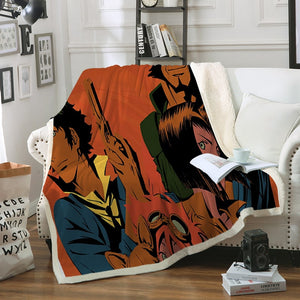 Cowboy Bebop Classic Orange Brushed Blanket