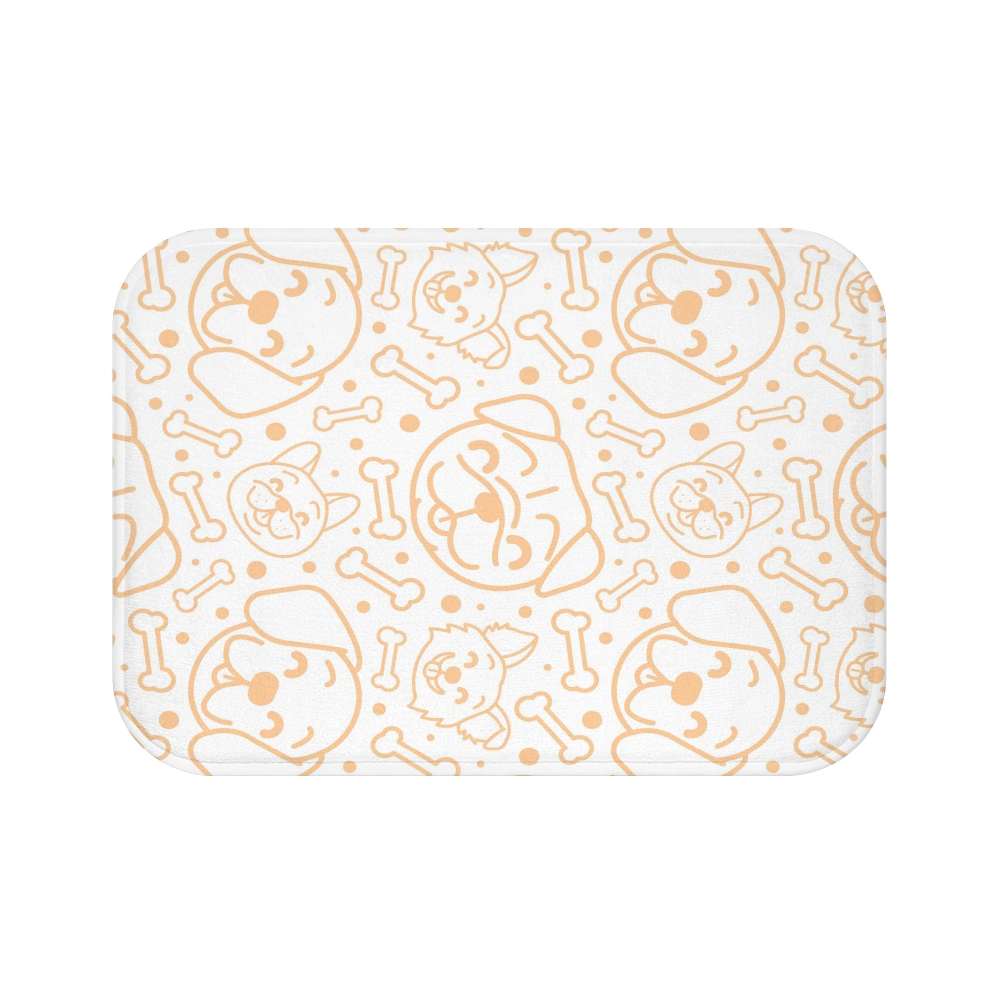 Cute Smiling Dogs All Over Brushed Bath Mats