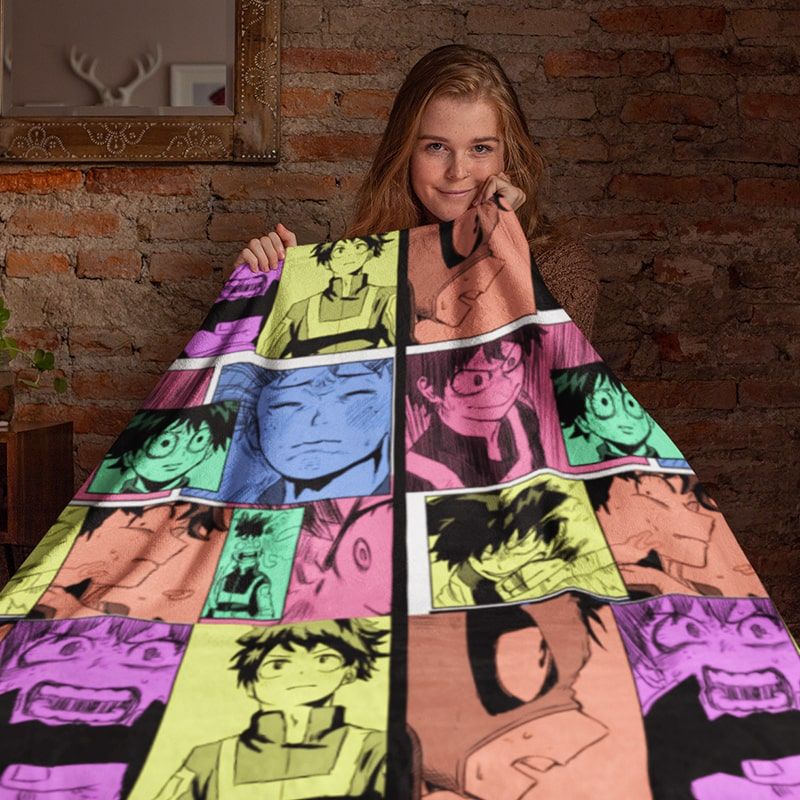 Deku Postar Art Combo Midoriya My Hero Academia Blanket-My Hero Academia-Blanket,My Hero Academia,My Hero Academia Blanket