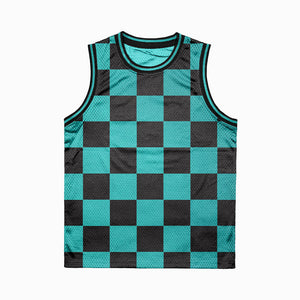 Demon Slaying Corps Classic Check Pattern Basketball Jersey