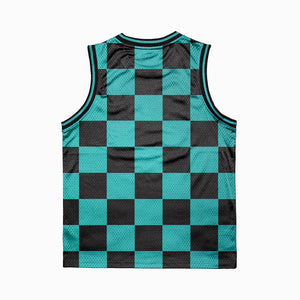 Demon Slaying Corps Classic Check Pattern Basketball Jersey