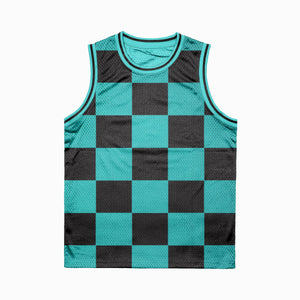 Demon Slaying Corp Classic Boxy Check Pattern Basketball Jersey