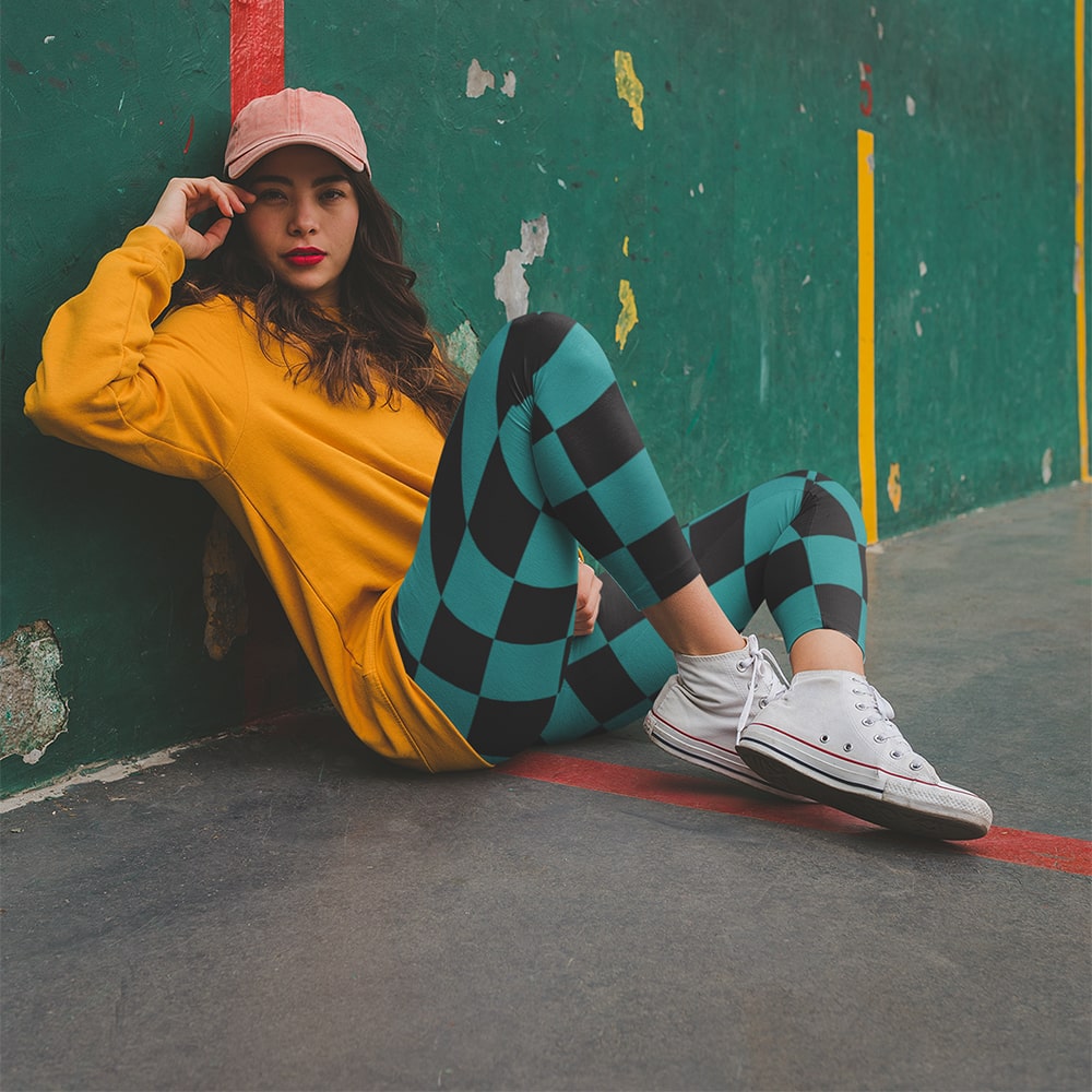 Demon Slaying Corp Classic Boxy Check Pattern Leggings