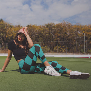 Demon Slaying Corp Classic Boxy Check Pattern Leggings