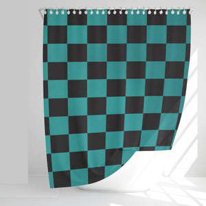 Tanjiro Kamado Check Pattern Shower Curtains