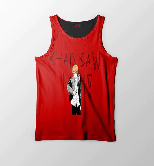 Denji Chainsaw Chalking Embossed Chainsaw Man Tank Top