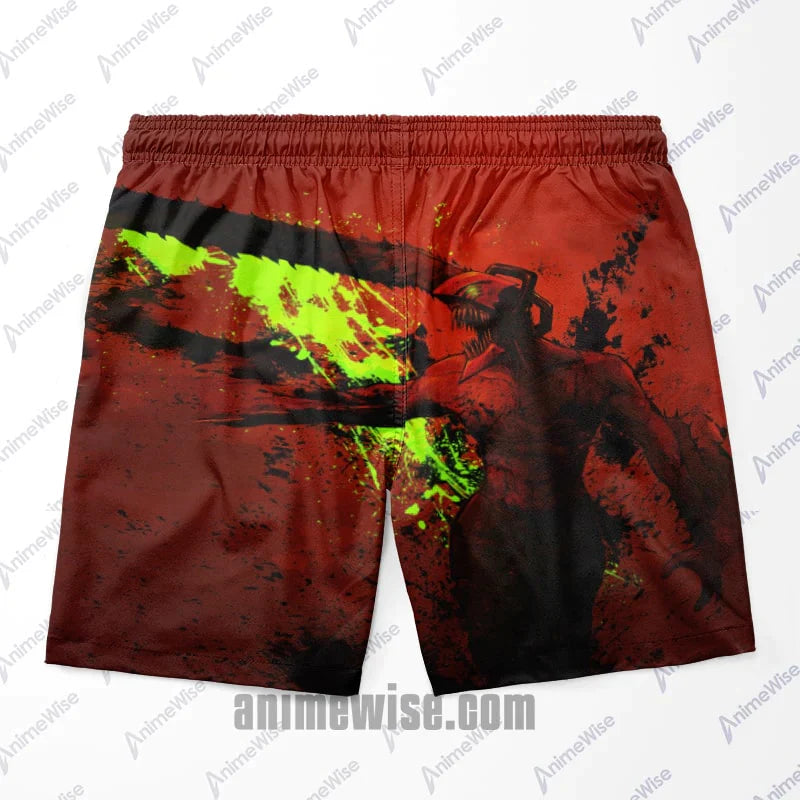Denji Chainsaw Devil Blood Bath Chainsaw Man Shorts