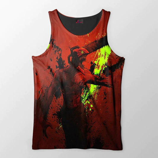 Denji Chainsaw Devil Blood Bath Chainsaw Man Tank Top
