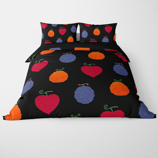 Devil Fruits One Piece Patterns Brushed Duvet Cover Bedding