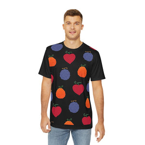 Devil Fruits All Over Brushed One Piece Pattern T-Shirt