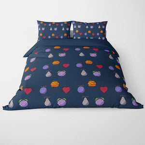 One Piece Devil Fruits Brushed All Over Pattern Duvet Cover Bedding