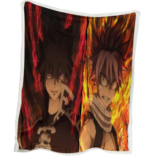 Fairy Tail Dragneel Brothers Natsu Zeref Fire Up Anime Blanket