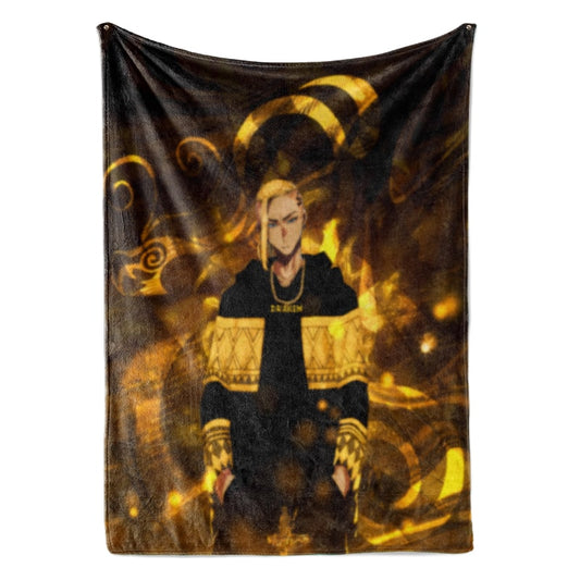 Draken Gold Dragon Tokyo Revengers Throw Blanket