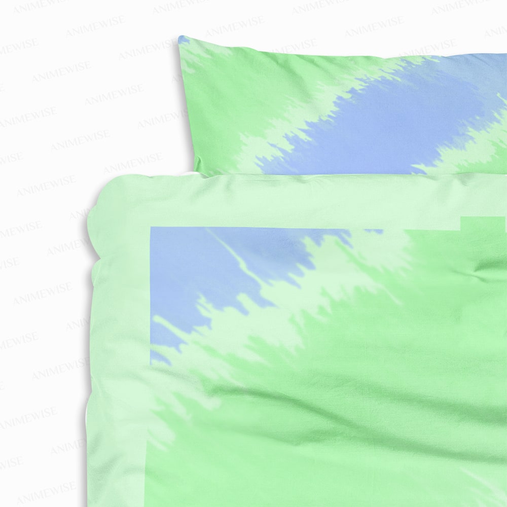 Duvet Cover Set -  Tie-Dye Green Blue Waves Fusion