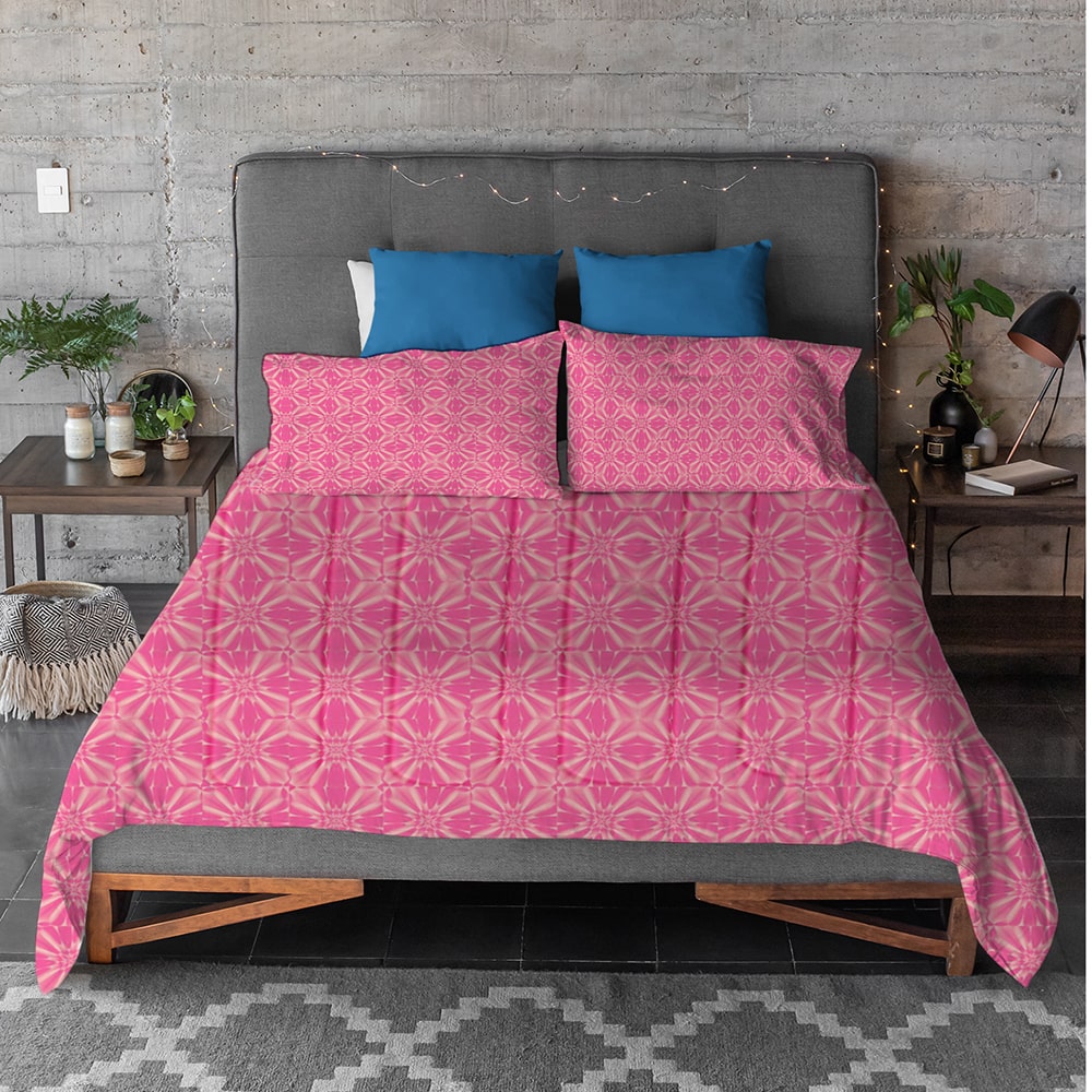 Nezuko Chan Pink Floral Demon Slayer Comforter Set