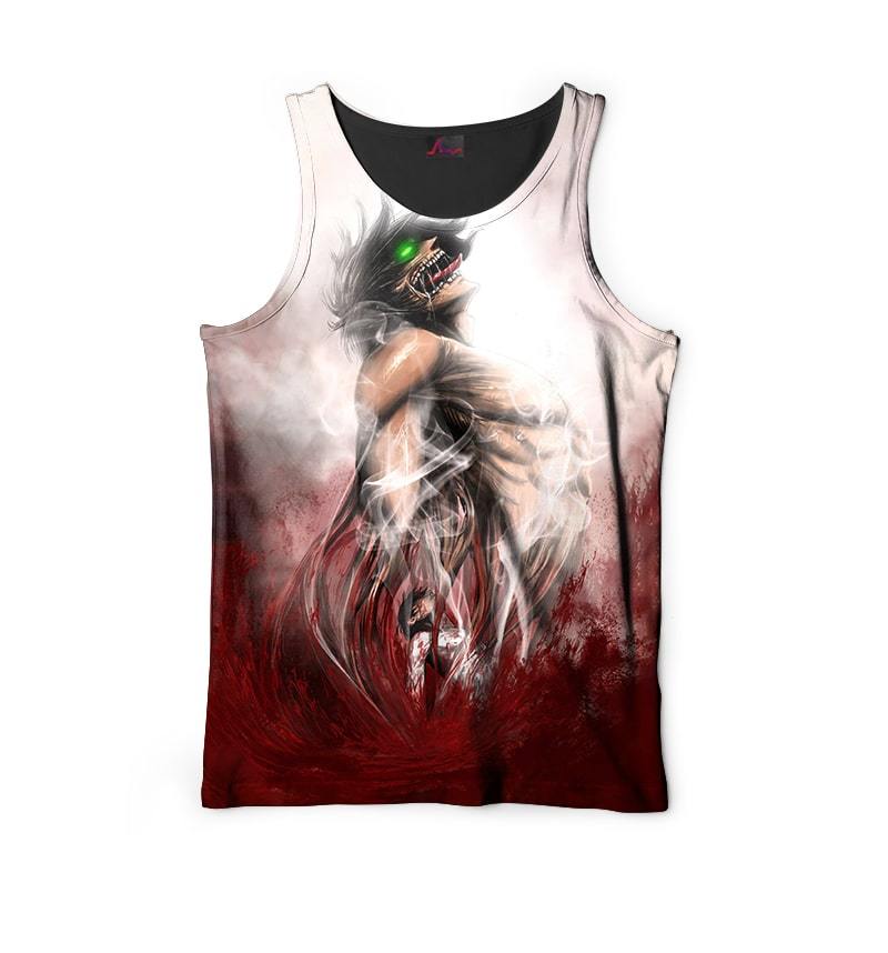 Eren Attack Titan Transformation Blood Brushed Shingeki no Kyojin Tank Top