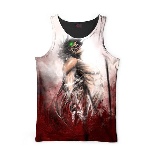 Eren Attack Titan Transformation Blood Brushed Shingeki no Kyojin Tank Top