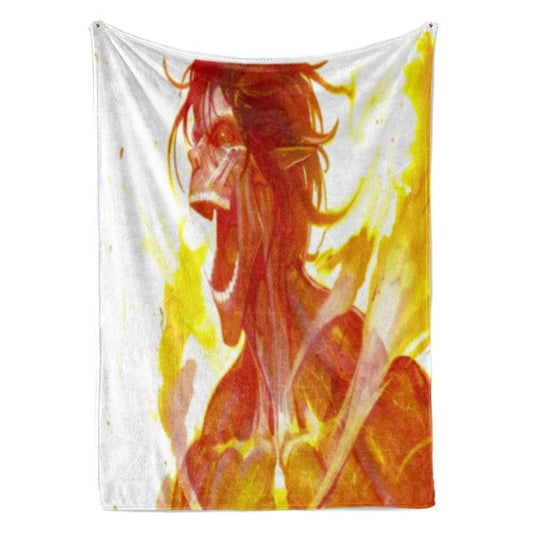 Attack Titan On Fire Cool Attack on Titan Blanket