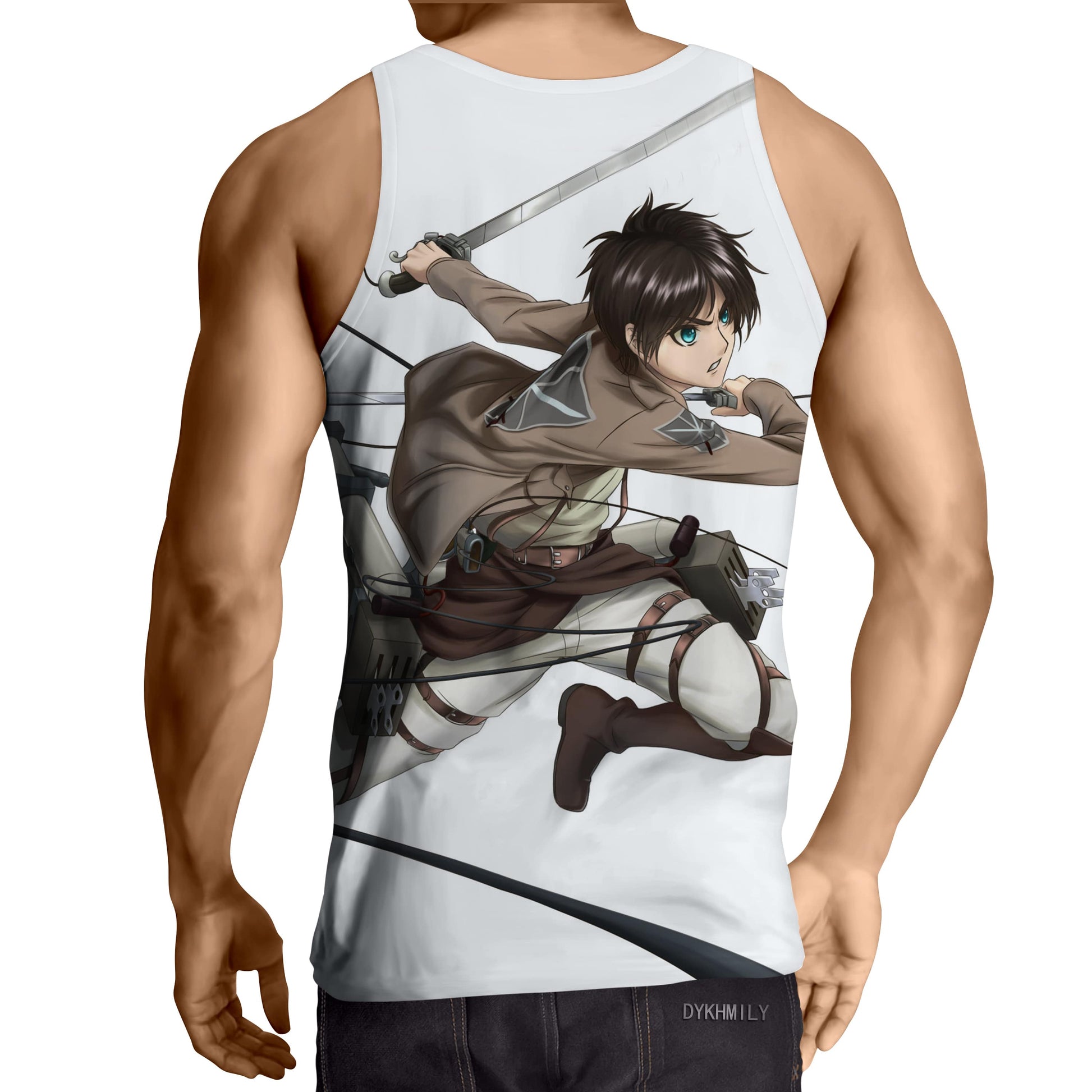 Eren Jaeger Attack on Titan Sharp Design Blade Attack Tank Top - Anime Wise