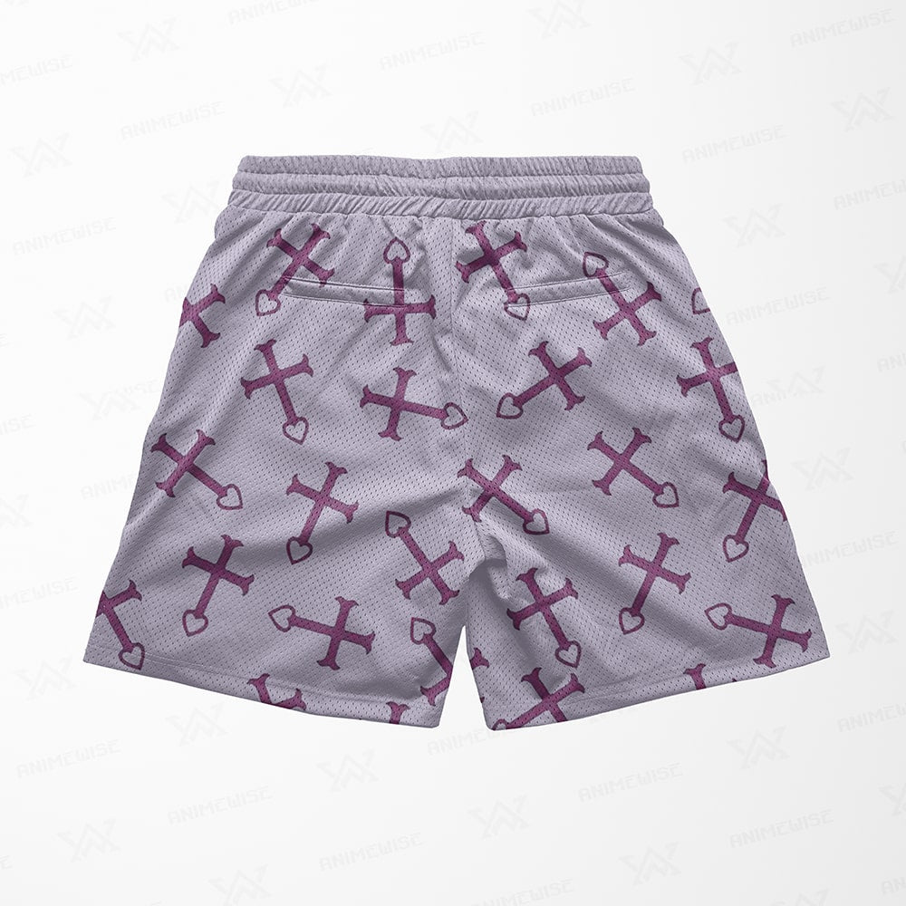 Erza Scarlet Pattern Fairy Tail Mesh shorts