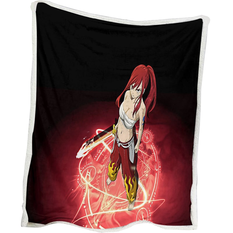 Erza scarlet Katana Magic Embossed Fairy Tail Blanket