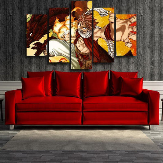 Fairy Tail Canvas 3D Printed Natsu And Igneel