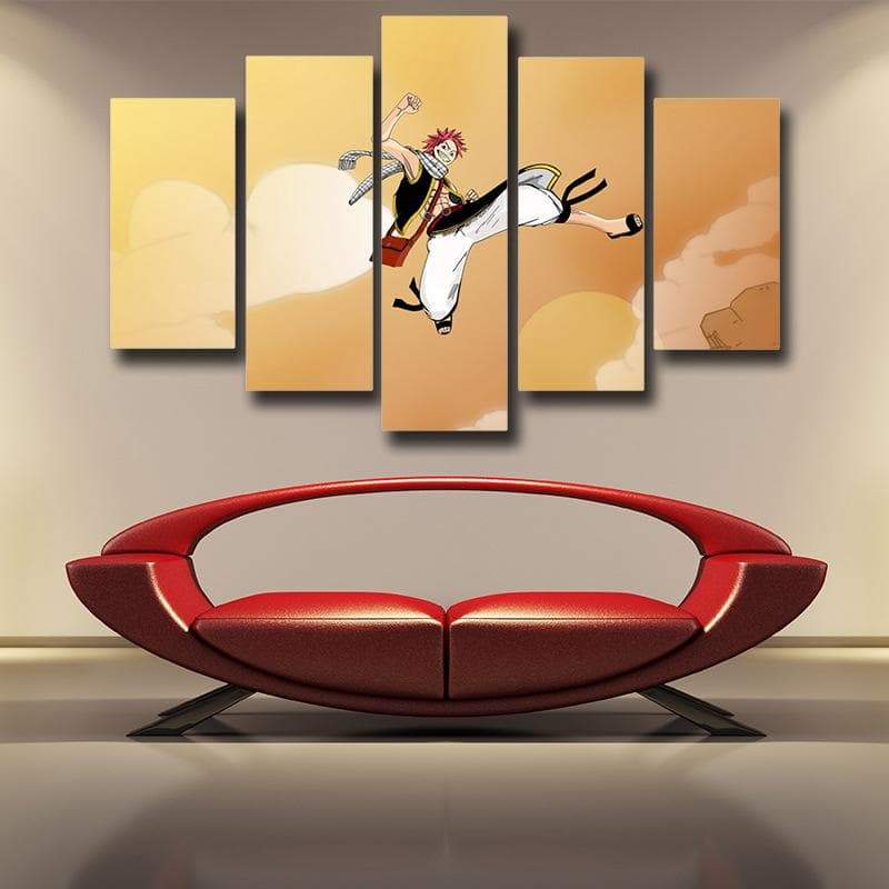 Natsu Dragneel Jumping Fairy Tail 3D Printed Canvas