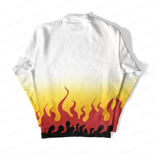 Rengoku Flame Pillar Pattern Demon Slayer Sweatshirt