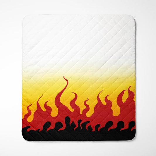 Rengoku Flame Pillar Demon Slayer Pattern Bedspread Quilt Set