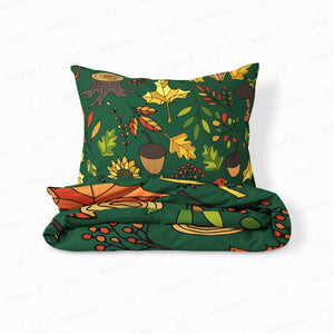 Floral Fallen Leaves Autumn Comforter Set Bedding