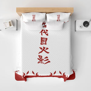 Naruto Minato Namikaze 4th Hokage Pattern Bedspread Quilt Set