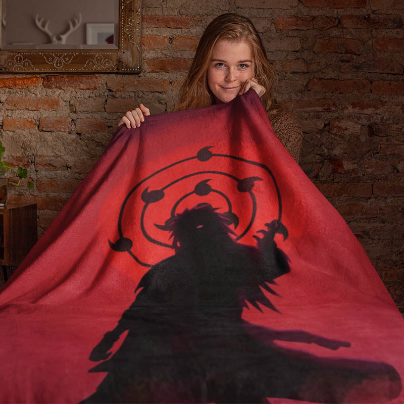 Ghost of Uchiha Madara Brushed Naruto Blanket-Blanket-Blanket,Madara Uchiha,Naruto,Naruto Blanket,Naruto Shippuden,Throw Blanket