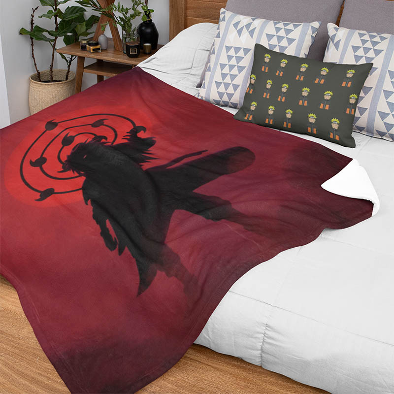 Ghost of Uchiha Madara Brushed Naruto Blanket-Blanket-Blanket,Madara Uchiha,Naruto,Naruto Blanket,Naruto Shippuden,Throw Blanket