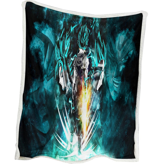 Dragon Ball Goku Vegeta SSJ Level Embossed Sketch Blanket