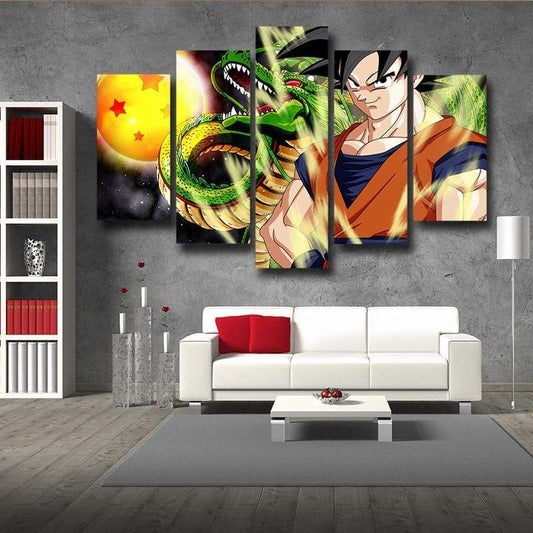 Goku And Shenron 3D Printed Goku Canvas