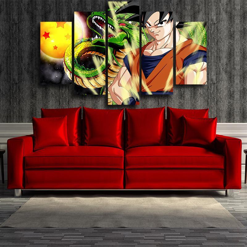 Goku And Shenron 3D Printed Goku Canvas