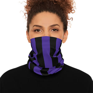 Goth School Stripes Purple Neck Gaiter Bandana Scarf