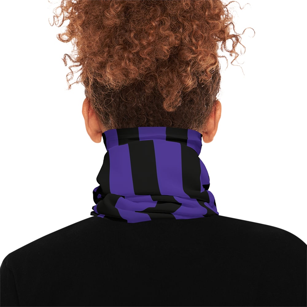 Goth School Stripes Purple Neck Gaiter Bandana Scarf