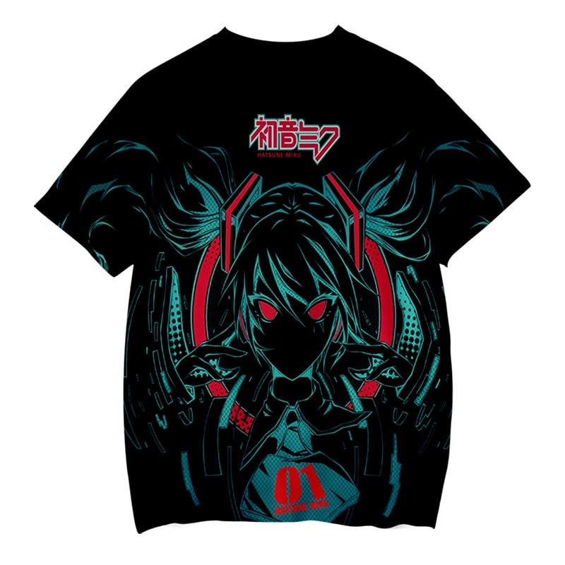 Hatsune Miku Dark Music Techno Vocaloid 3D Printed T-Shirt