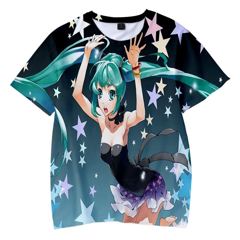 Hatsune Miku Lady In Stars Vocaloid 3D Printed T-Shirt